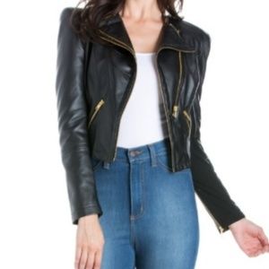 Boutique Faux leather moto jacket NWT